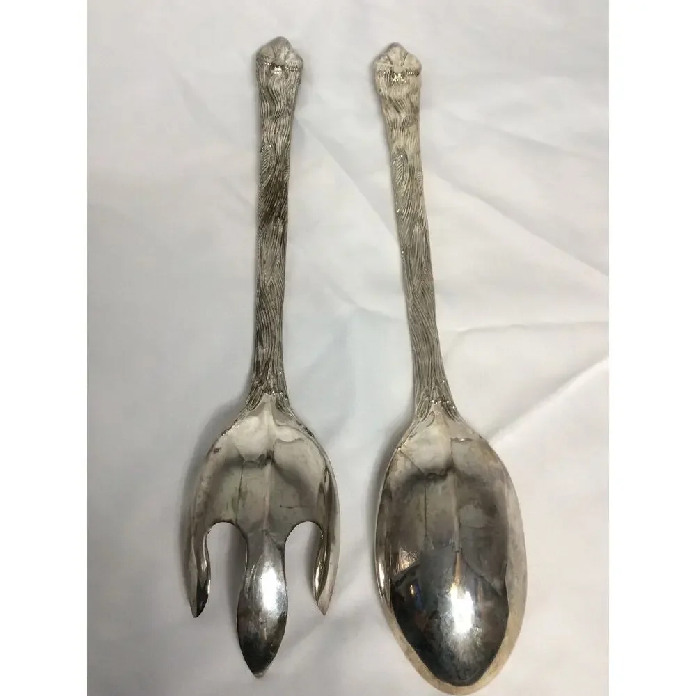International Silver Co. Christmas Santa Claus Serving Spoon & Fork Set